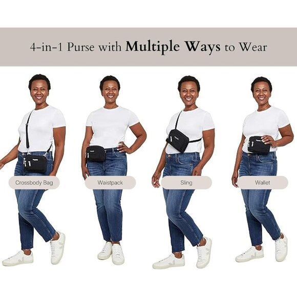 Baggallini Women's Triple Zip Crossbody Travel Bag – Beach Ready - Picture 5 of 6